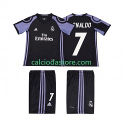 Maglia Real Madrid Cristiano Ronaldo 7 2016 2017 Retro Gara Terza Completo Bambino 2-13 Anni MC