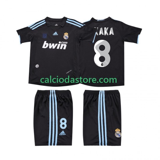 Maglia Real Madrid KAKA 8 2009 Retro Gara Away Completo Bambino 2-13 Anni 2010 MC