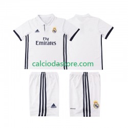 Maglia Real Madrid 2016 2017 Retro Gara Home Completo Bambino 2-13 Anni MC