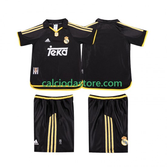 Maglia Real Madrid 2001 Retro Gara Away Completo Bambino 2-13 Anni 1999 MC
