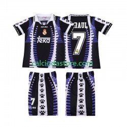 Maglia Real Madrid RAUL 7 1997 Retro Gara Terza Completo Bambino 2-13 Anni 1998 MC