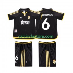 Maglia Real Madrid REDONDO 6 2001 Retro Gara Away Completo Bambino 2-13 Anni 1999 MC