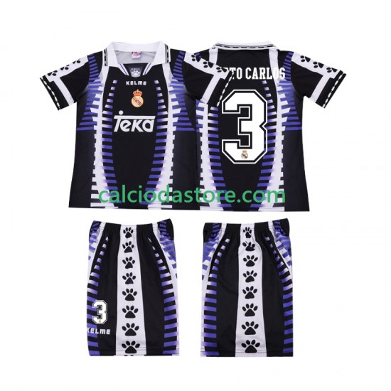 Maglia Real Madrid ROBERTO CARLOS 3 1997 Retro Gara Terza Completo Bambino 2-13 Anni 1998 MC Maglia Real Madrid ROBERTO CARLOS 3 1997 Retro Gara Terza Completo Bambino 2-13 Anni 1998 MC