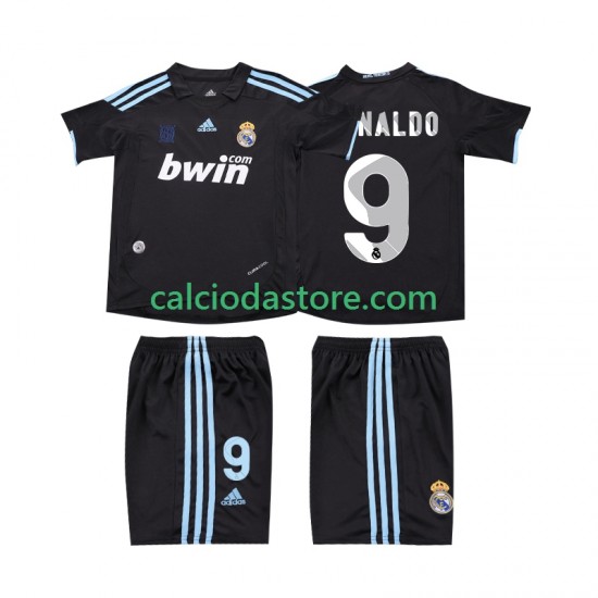 Maglia Real Madrid RONALDO 9 2009 Retro Gara Away Completo Bambino 2-13 Anni 2010 MC Maglia Real Madrid RONALDO 9 2009 Retro Gara Away Completo Bambino 2-13 Anni 2010 MC