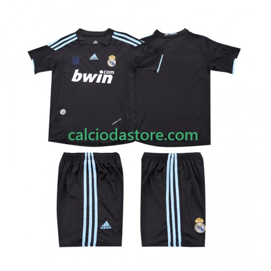 Maglia Real Madrid 2009 Retro Gara Away Completo Bambino 2-13 Anni 2010 MC