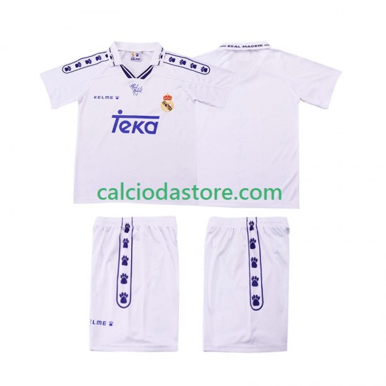 Maglia Real Madrid 1996 Retro Gara Home Completo Bambino 2-13 Anni 1994 MC