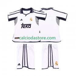 Maglia Real Madrid 2001 Retro Gara Home Completo Bambino 2-13 Anni 2002 MC