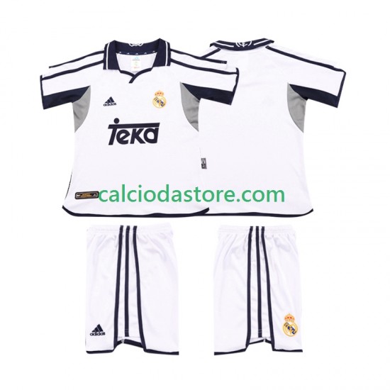 Maglia Real Madrid 2001 Retro Gara Home Completo Bambino 2-13 Anni 2002 MC