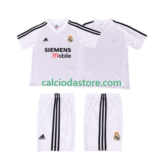 Maglia Real Madrid 5 Retro Gara Home Completo Bambino 2-13 Anni 2004 2002 MC Maglia Real Madrid 5 Retro Gara Home Completo Bambino 2-13 Anni 2004 2002 MC