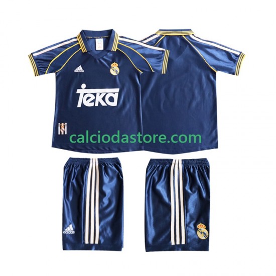 Maglia Real Madrid Retro Gara Terza Completo Bambino 2-13 Anni 1998 1999 MC
