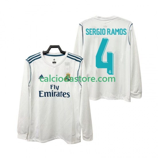 Maglia Real Madrid SERGIO RAMOS 4 2017 2018 Retro Gara Home Uomo ML Maglia Real Madrid SERGIO RAMOS 4 2017 2018 Retro Gara Home Uomo ML
