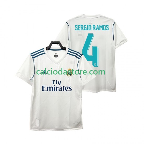 Maglia Real Madrid SERGIO RAMOS 4 2017 2018 Retro Gara Home Uomo MC Maglia Real Madrid SERGIO RAMOS 4 2017 2018 Retro Gara Home Uomo MC