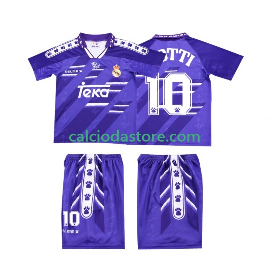 Maglia Real Madrid TOTTI 10 1996 Retro Gara Away Completo Bambino 2-13 Anni 1994 MC