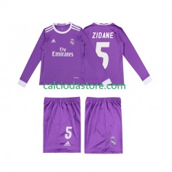 Maglia Real Madrid ZIDANE 5 2016 Retro Gara Away Completo Bambino 2-13 Anni ML
