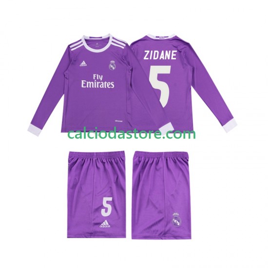 Maglia Real Madrid ZIDANE 5 2016 Retro Gara Away Completo Bambino 2-13 Anni ML Maglia Real Madrid ZIDANE 5 2016 Retro Gara Away Completo Bambino 2-13 Anni ML