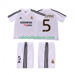 Maglia Real Madrid ZIDANE 5 5 Retro Gara Home Completo Bambino 2-13 Anni 2004 2002 MC