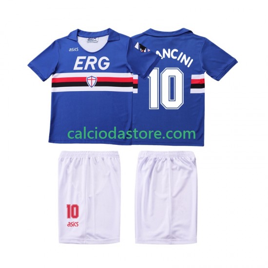 Maglia Sampdoria MANCINI 10 1990 1991 Retro Gara Home Completo Bambino 2-13 Anni MC