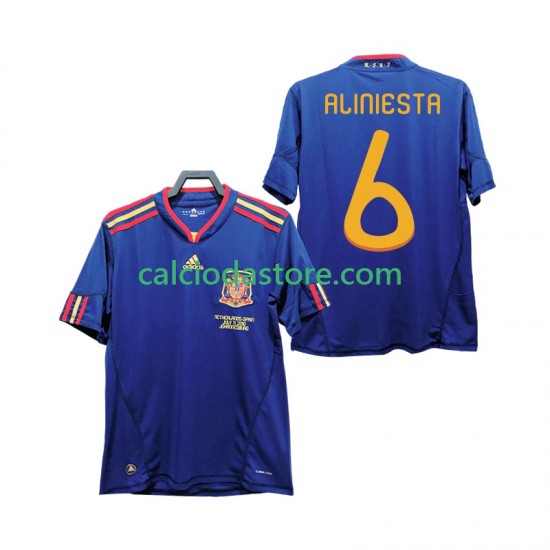 Maglia Spagna Andres Iniesta 6 Retro Gara Away Uomo 2010 MC