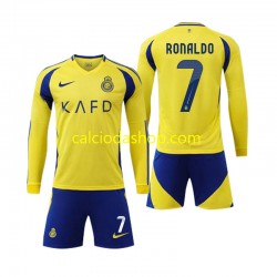 Maglia Al Nassr Cristiano Ronaldo 7 Gara Home Completo Bambino 2-13 Anni 2024-2025 ML