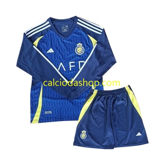 Maglia Al Nassr Gara Away Completo Bambino 2-13 Anni 2024-2025 ML Maglia Al Nassr Gara Away Completo Bambino 2-13 Anni 2024-2025 ML