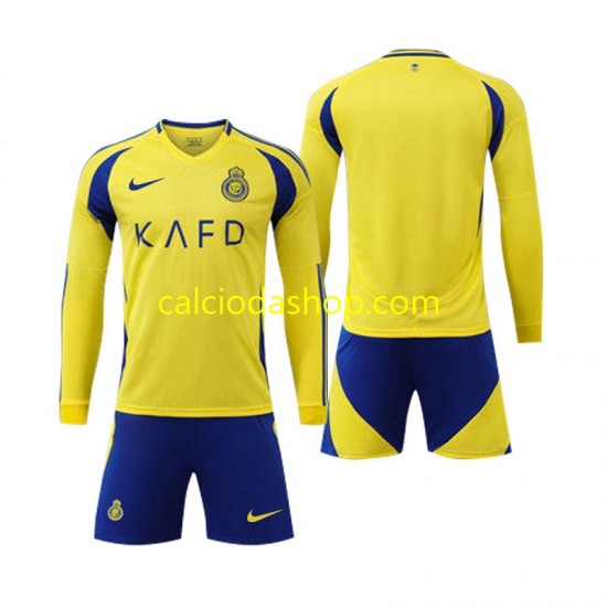Maglia Al Nassr Gara Home Completo Bambino 2-13 Anni 2024-2025 ML Maglia Al Nassr Gara Home Completo Bambino 2-13 Anni 2024-2025 ML