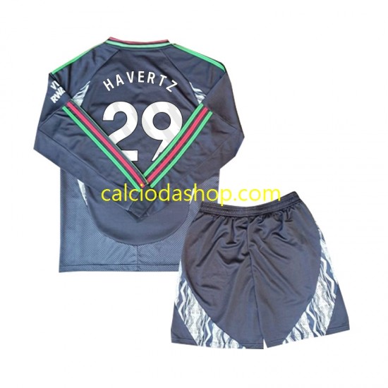 Maglia Arsenal Havertz 29 Gara Away Completo Bambino 2-13 Anni 2024-2025 ML Maglia Arsenal Havertz 29 Gara Away Completo Bambino 2-13 Anni 2024-2025 ML