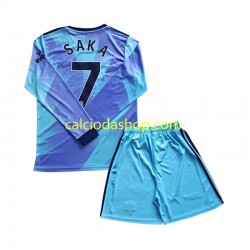 Maglia Arsenal Saka 7 Gara Terza Completo Bambino 2-13 Anni 2024-2025 ML