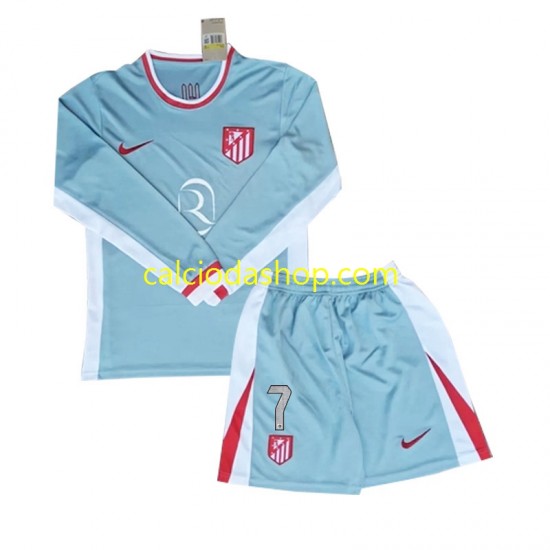 Maglia Atlético Madrid Antoine Griezmann 7 Gara Away Completo Bambino 2-13 Anni 2024-2025 ML