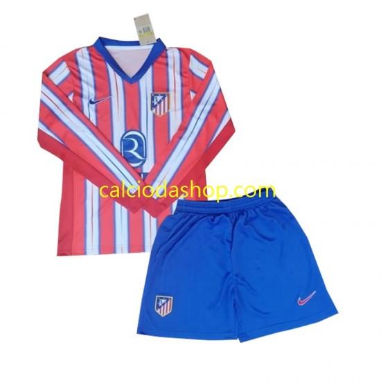 Maglia Atlético Madrid Gara Home Completo Bambino 2-13 Anni 2024-2025 ML Maglia Atlético Madrid Gara Home Completo Bambino 2-13 Anni 2024-2025 ML
