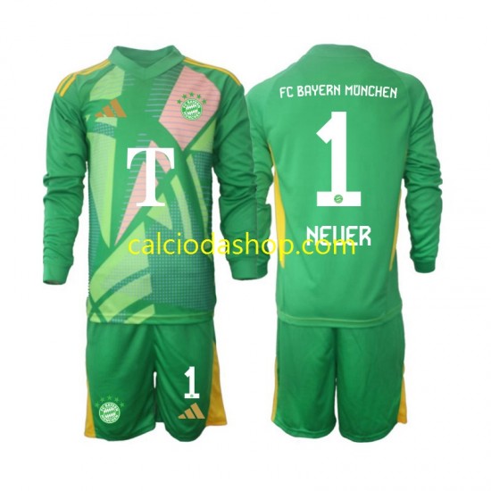 Maglia Portiere FC Bayern München Manuel Neuer 1 Gara Quarto Completo Bambino 2-13 Anni 2024-2025 ML Maglia Portiere FC Bayern München Manuel Neuer 1 Gara Quarto Completo Bambino 2-13 Anni 2024-2025 ML