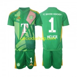 Maglia Portiere FC Bayern München Manuel Neuer 1 Gara Quarto Completo Bambino 2-13 Anni 2024-2025 MC