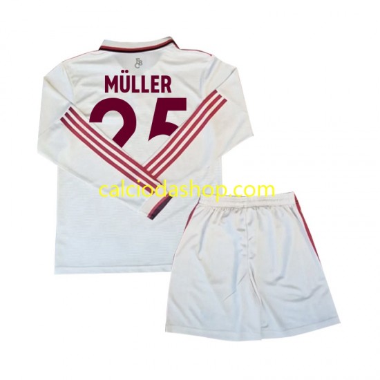 Maglia FC Bayern München Muller 25 Gara Terza Completo Bambino 2-13 Anni 2024-2025 ML Maglia FC Bayern München Muller 25 Gara Terza Completo Bambino 2-13 Anni 2024-2025 ML
