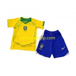 Maglia Brasile Retro Gara Home Completo Bambino 2-13 Anni 2004 MC