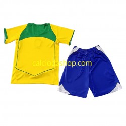 Maglia Brasile Retro Gara Home Completo Bambino 2-13 Anni 2004 MC