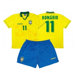 Maglia Brasile Romario 11 Retro Gara Home Completo Bambino 2-13 Anni 1994 MC