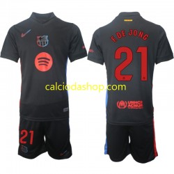 Maglia FC Barcelona F DE JONG 21 Gara Away Completo Bambino 2-13 Anni 2024-2025 MC