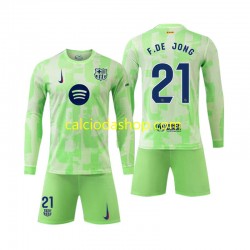 Maglia FC Barcelona F DE JONG 21 Gara Terza Completo Bambino 2-13 Anni 2024-2025 ML