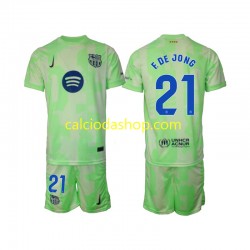 Maglia FC Barcelona F DE JONG 21 Gara Terza Completo Bambino 2-13 Anni 2024-2025 MC