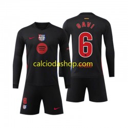 Maglia FC Barcelona Gavi 6 Gara Away Completo Bambino 2-13 Anni 2024-2025 ML