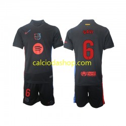 Maglia FC Barcelona Gavi 6 Gara Away Completo Bambino 2-13 Anni 2024-2025 MC