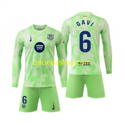 Maglia FC Barcelona Gavi 6 Gara Terza Completo Bambino 2-13 Anni 2024-2025 ML
