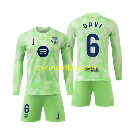 Maglia FC Barcelona Gavi 6 Gara Terza Completo Bambino 2-13 Anni 2024-2025 ML Maglia FC Barcelona Gavi 6 Gara Terza Completo Bambino 2-13 Anni 2024-2025 ML