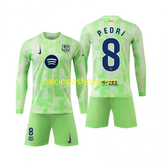 Maglia FC Barcelona Pedri 8 Gara Terza Completo Bambino 2-13 Anni 2024-2025 ML Maglia FC Barcelona Pedri 8 Gara Terza Completo Bambino 2-13 Anni 2024-2025 ML