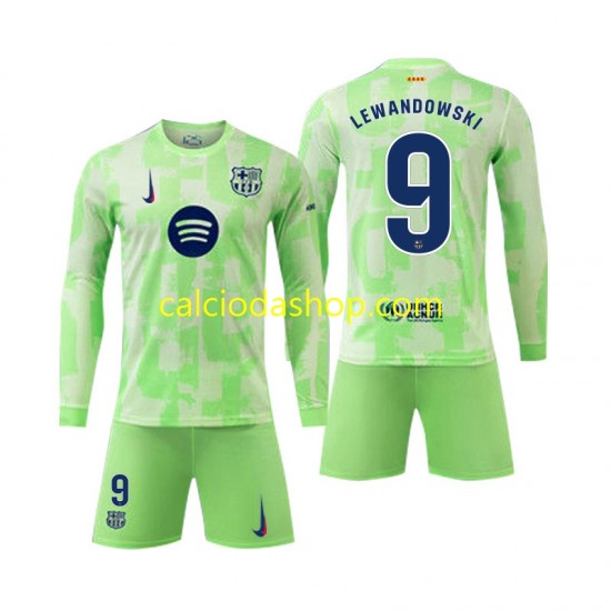 Maglia FC Barcelona Robert Lewandowski 9 Gara Terza Completo Bambino 2-13 Anni 2024-2025 ML Maglia FC Barcelona Robert Lewandowski 9 Gara Terza Completo Bambino 2-13 Anni 2024-2025 ML
