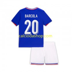 Maglia Francia Bradley Barcola 20 Gara Home Completo Bambino 2-13 Anni 2024 MC