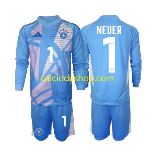 Maglia Portiere Germania Manuel Neuer 1 Gara Quarto Completo Bambino 2-13 Anni 2024-2025 ML Maglia Portiere Germania Manuel Neuer 1 Gara Quarto Completo Bambino 2-13 Anni 2024-2025 ML