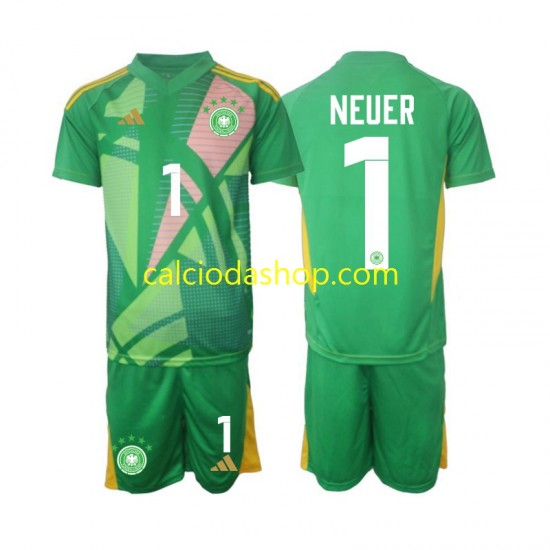 Maglia Portiere Germania Manuel Neuer 1 Gara Terza Completo Bambino 2-13 Anni 2024-2025 MC Maglia Portiere Germania Manuel Neuer 1 Gara Terza Completo Bambino 2-13 Anni 2024-2025 MC
