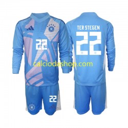 Maglia Portiere Germania Ter Stegen 22 Gara Quarto Completo Bambino 2-13 Anni 2024-2025 ML