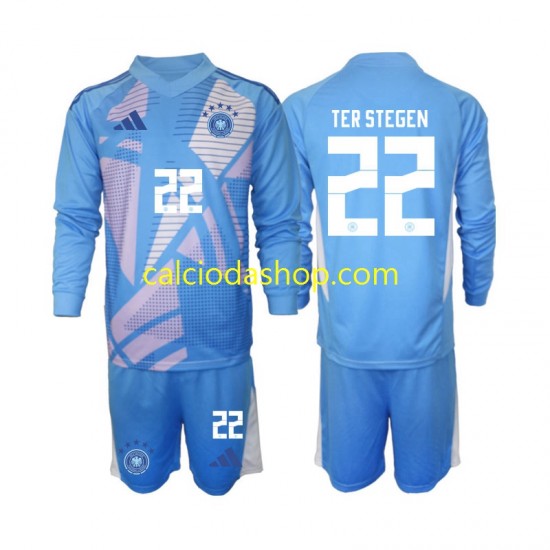 Maglia Portiere Germania Ter Stegen 22 Gara Quarto Completo Bambino 2-13 Anni 2024-2025 ML Maglia Portiere Germania Ter Stegen 22 Gara Quarto Completo Bambino 2-13 Anni 2024-2025 ML