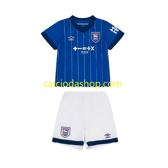 Maglia Ipswich Town Gara Home Completo Bambino 2-13 Anni 2024-2025 MC